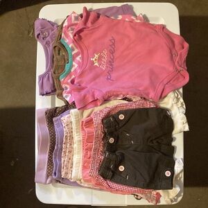 Bundle of Baby Girl Onesies, Shorts and Pants 3-6 Months 12 Items